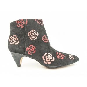 Sam Edelman Lucy Floral Suede Zip Booties
